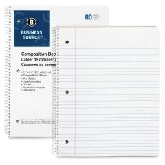 Business Source Notebook - 80 Sheet - 16.00 lb - College Ruled - Letter - 8.50" x 11"