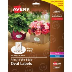 Avery Oval Easy Peel Print-to-the-Edge Label (White) - 180 per pack
