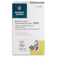 Business Source Business Card Laminating Pouch - 100 per box