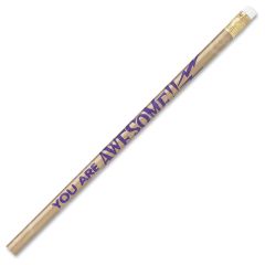 Moon Products Decorated Wood Pencil, You Are Awesome, HB #2, Gold Barrel, Dozen