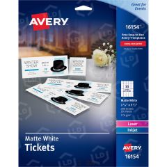 Avery 1.75" x 5.50" Tickets With Tear-Away Stubs - 200 per pack