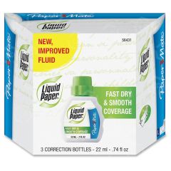 PaperMate Liquid Paper Fast Dry Correction Fluid - 3 per pack