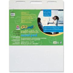 GoWrite! Self-Stick Easel Pad - 25 Sheet - 1.99 lb - 20" x 23" -  White Paper