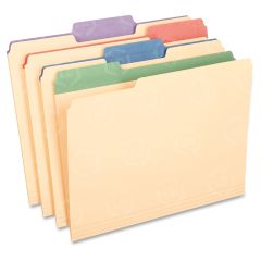 Top Tab File Folder Letter - 8.5" x 11"- Manila - Assorted - 50 / Box