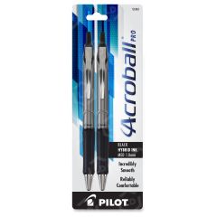 Acroball Pro Hybrid Ink Ballpoint Pens, Black - 2 Pack