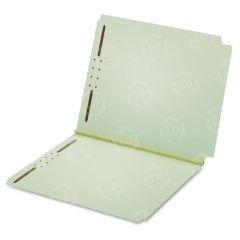 Globe-Weis Dual Tab Pressboard Folder, 2 Fasteners, 2" Expansion, Letter, Light Green