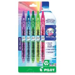 Bottle to Pen (B2B) BeGreen Fine Point Retractable Gel Pens, Assorted - 5 Pack