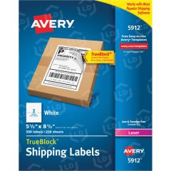 Avery 5.50" x 8.50" Rectangle Internet Shipping Labels (Laser) - 2 per sheet