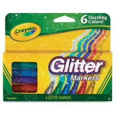 Crayola 6 Color Glitter Markers - 6 per pack