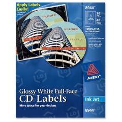 Avery Round Full Face CD Label (Inkjet) - 20 per pack