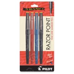Razor Point Fine Line Marker Pens - 4 per pack