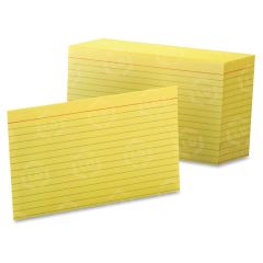 Oxford Colored Ruled Index Cards - 100 per pack - 4" x 6" - Canary