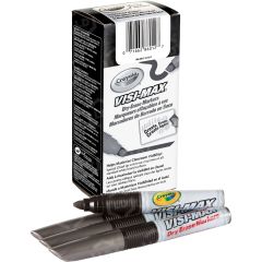 Crayola Visi-Max Dry Erase Markers, Black - 12 Pack