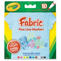 Crayola Bright Fabric Markers - 10 per pack
