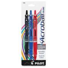 Acroball Colors Ballpoint Pens, Assorted - 3 Pack