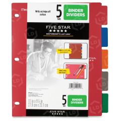 Multicolor 5-tab Binder Dividers