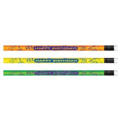 Happy Birthday Neon Themed Pencils