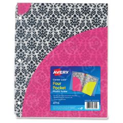 Avery Corner Lock Design Collection Four Pocket Plastic Folders