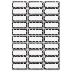 Ashley Dry Erase B/W Dots Nameplate Magnets - PK per pack