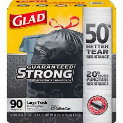 Glad 30-gallon Large Trash Drawstring Bags - CT per carton