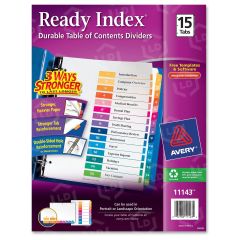 Avery Ready Index Table of Contents Reference Divider - 15 per set