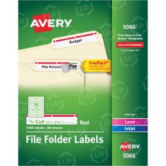 Avery 0.66" x 3.43" Rectangle Filing Label - 1500 per box