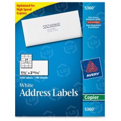 Avery 1.50" x 2.81" Copier Mailing Label - 2100 per box