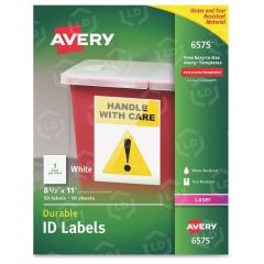Avery 8.50" x 11" Rectangle Permanent Durable I.D. Label (Laser) - 50 per pack