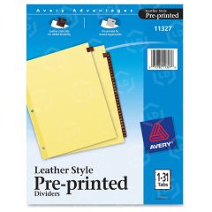 Avery Leather Daily Tab Index Divider - 31 per set