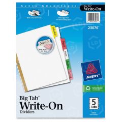 Avery Big Tab Write-On Divider with Erasable Tab - 5 per set