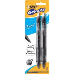 BIC Velocity Gel Retractable Pen, Black - 2 Pack
