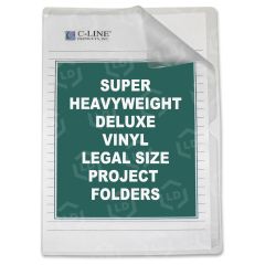 C-line Deluxe Non-Glare Vinyl Project Folder - 50 per box Legal - 8.50" x 14" - Vinyl - Clear