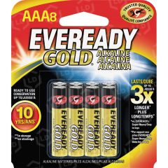 Eveready A92BP-8 Alkaline AAA Size General Purpose Battery - 8PK