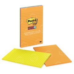Post-it Super Sticky 5x8 Jewel Pop Lined Pads - 4 per pack - Assorted