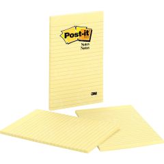 Post-it Ruled Adhesive Note - 2 per pack - 5" x 8" - Yellow