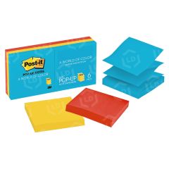 Post-it Pop-Up Ultra Color Refill Note - 6 per pack - 3" x 3" - Ultra Assorted