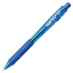 Pentel Retractable Rubber Grip Ballpoint Pen, Blue - 12 Pack