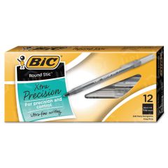 BIC Round Stic Ballpoint Pens, Black - 12 Pack