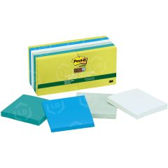 Post-it Super Sticky Tropical Note - 12 per pack - 3" x 3" - Assorted