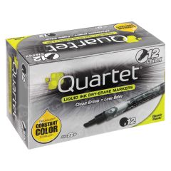 Quartet EnduraGlide Dry-Erase Markers, Black 12 Pack