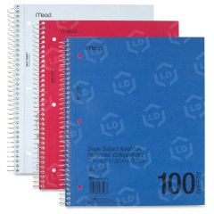 MeadWestvaco Mid Tier Notebook - 100 Sheet - 15.00 lb - College Ruled - Letter - 8.50" x 11"