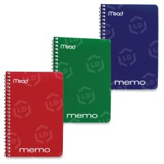MeadWestvaco Open Side Memo Notebook - 40 Sheet - 4" x 6" - Assorted Paper