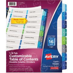 Avery Double Column Index Divider - 16 per set