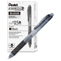 Pentel EnerGel Retractable Pen, Black - 12 Pack