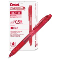 Pentel EnerGel Retractable Pen, Red - 12 Pack