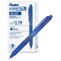 Pentel EnerGel BL107-C Gel Pen, Blue - 12 Pack