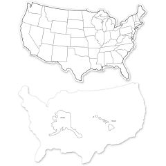 ChenilleKraft 2-Sided USA Map Whiteboard - 10 per pack
