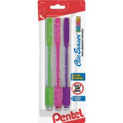 Pentel Clic Assorted Color Erasers - 3 per pack