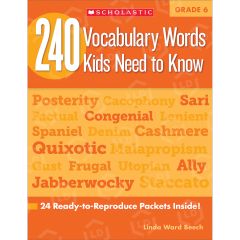 Scholastic Res. Grade 6 Vocabulary 240 Words Book Education Printed Book by Linda Ward Beech - English