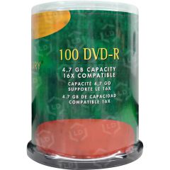 Compucessory DVD Recordable Media - DVD-R - 16x - 4.70 GB - 100 Pack - PK per pack